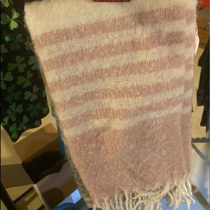 Pink and white scarf for winter